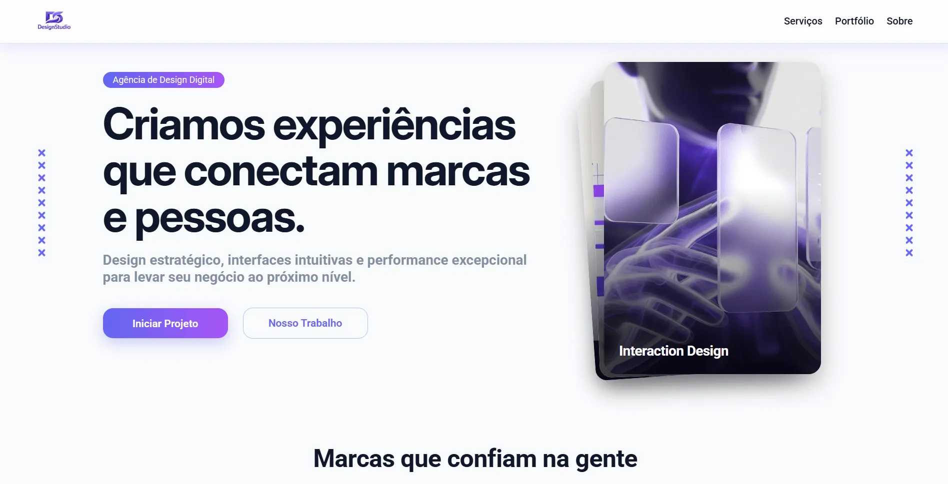 Design studio website screenshot